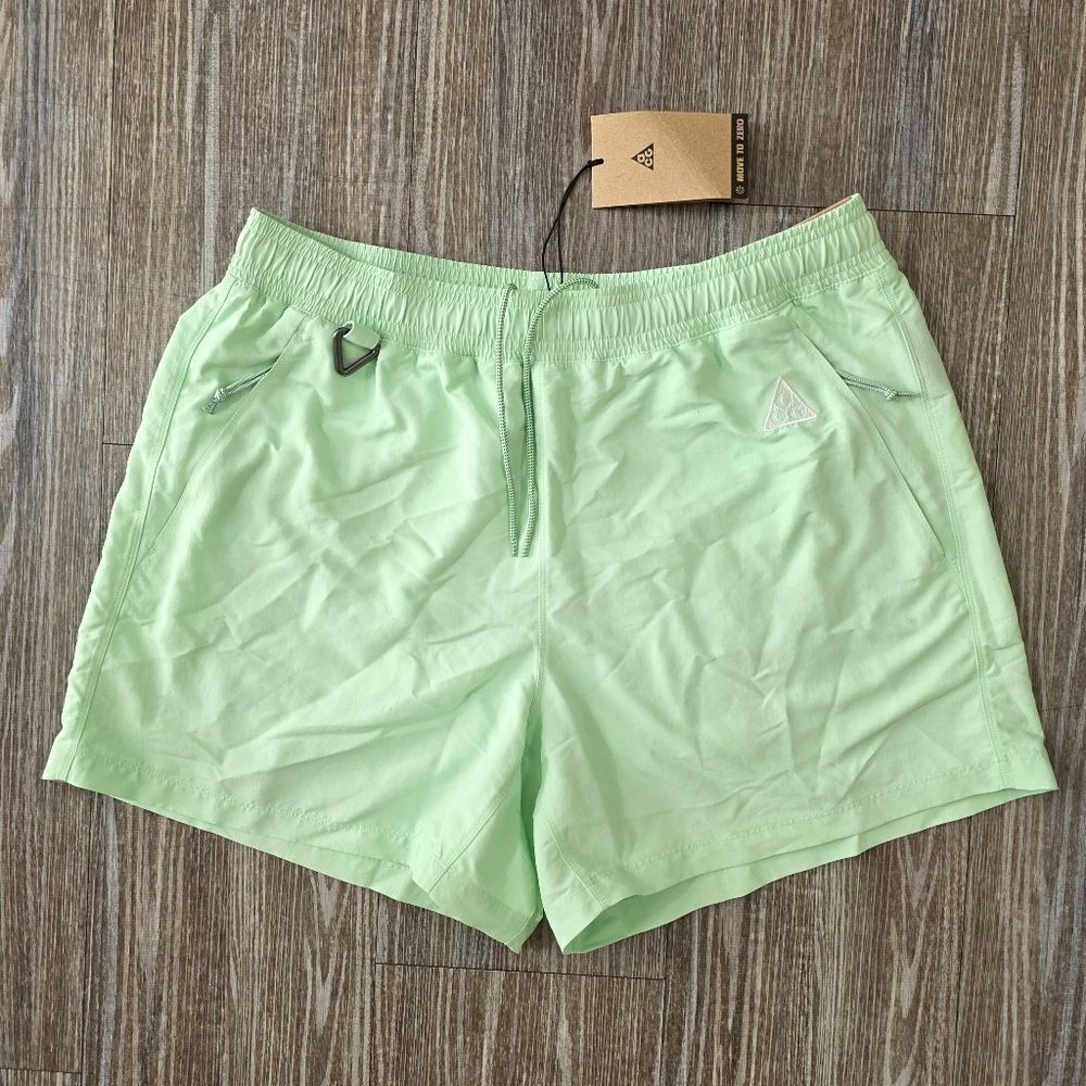 Nike ACG Trail Shorts Light Green White Men's Medium M Lined New FB8091-012